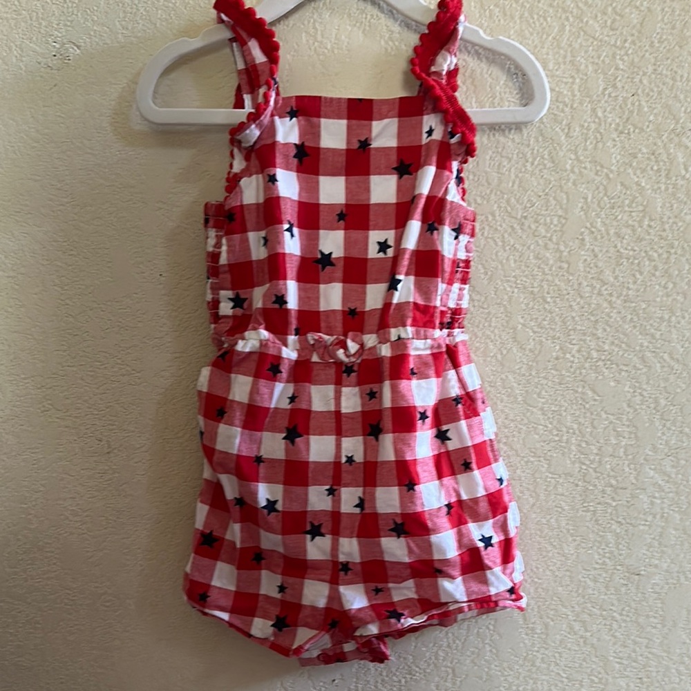 Cat & Jack | Red and White Gingham Romper | 18months